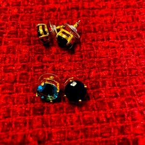 Kate Spade stud earrings in vibrant blues!